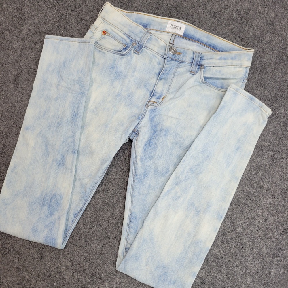 Hudson Jeans Womens 25 Light Wash Skinny Fit‎ Midrise USA Made Acid Wash Y2K